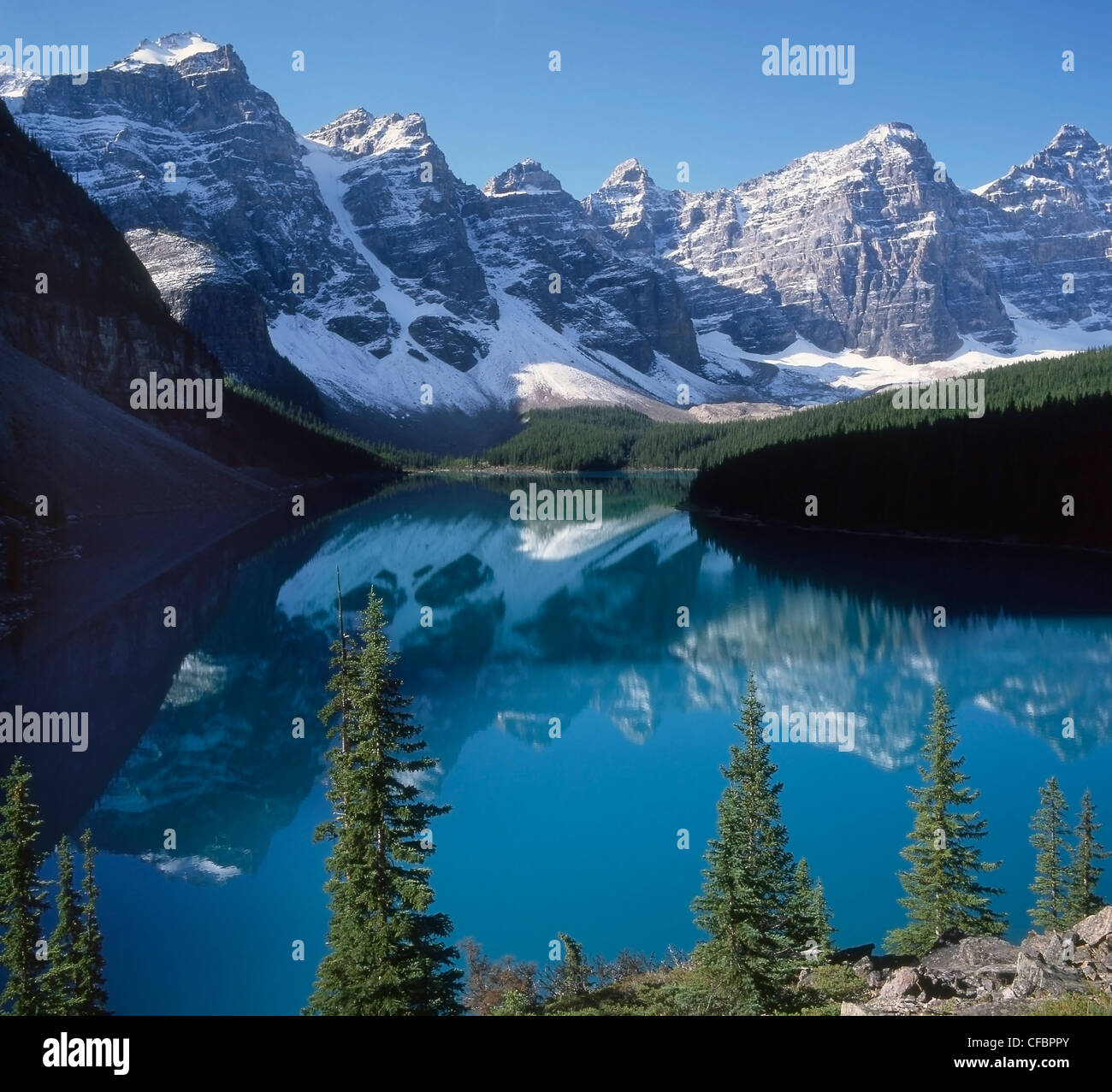 Canada Alberta Moraine lake Stock Photo