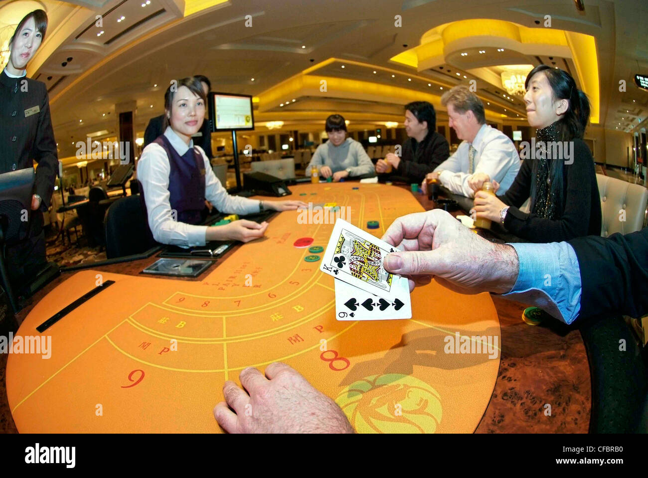 CHINA MACAU SAR MGM Grand Casino - Gambling. Gaming table ** taken with the approval of MGM Management** Stock Photo - Alamy