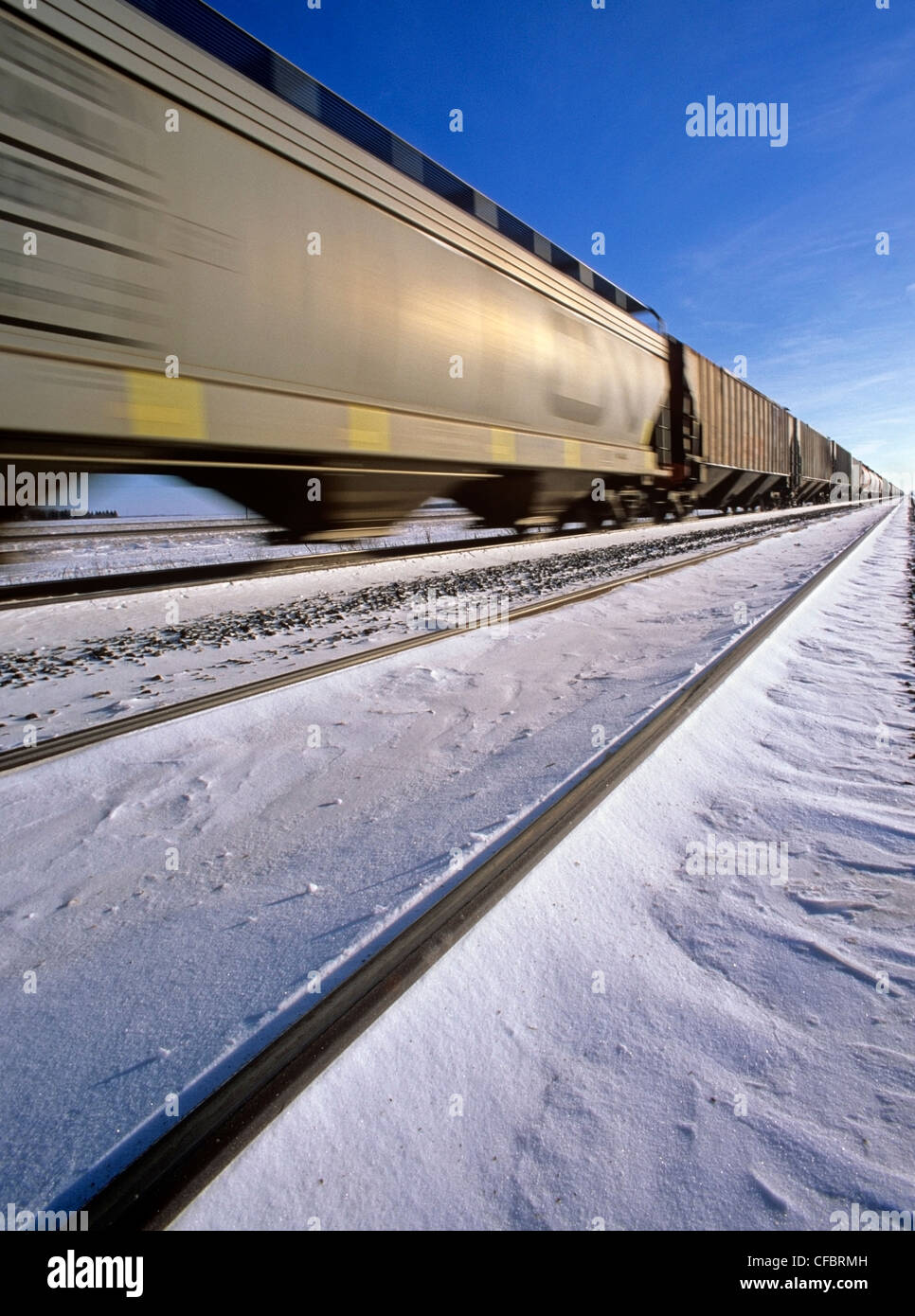 moving rail hopper cars, near Winnipeg, Manitoba, Canada Stock Photo ...