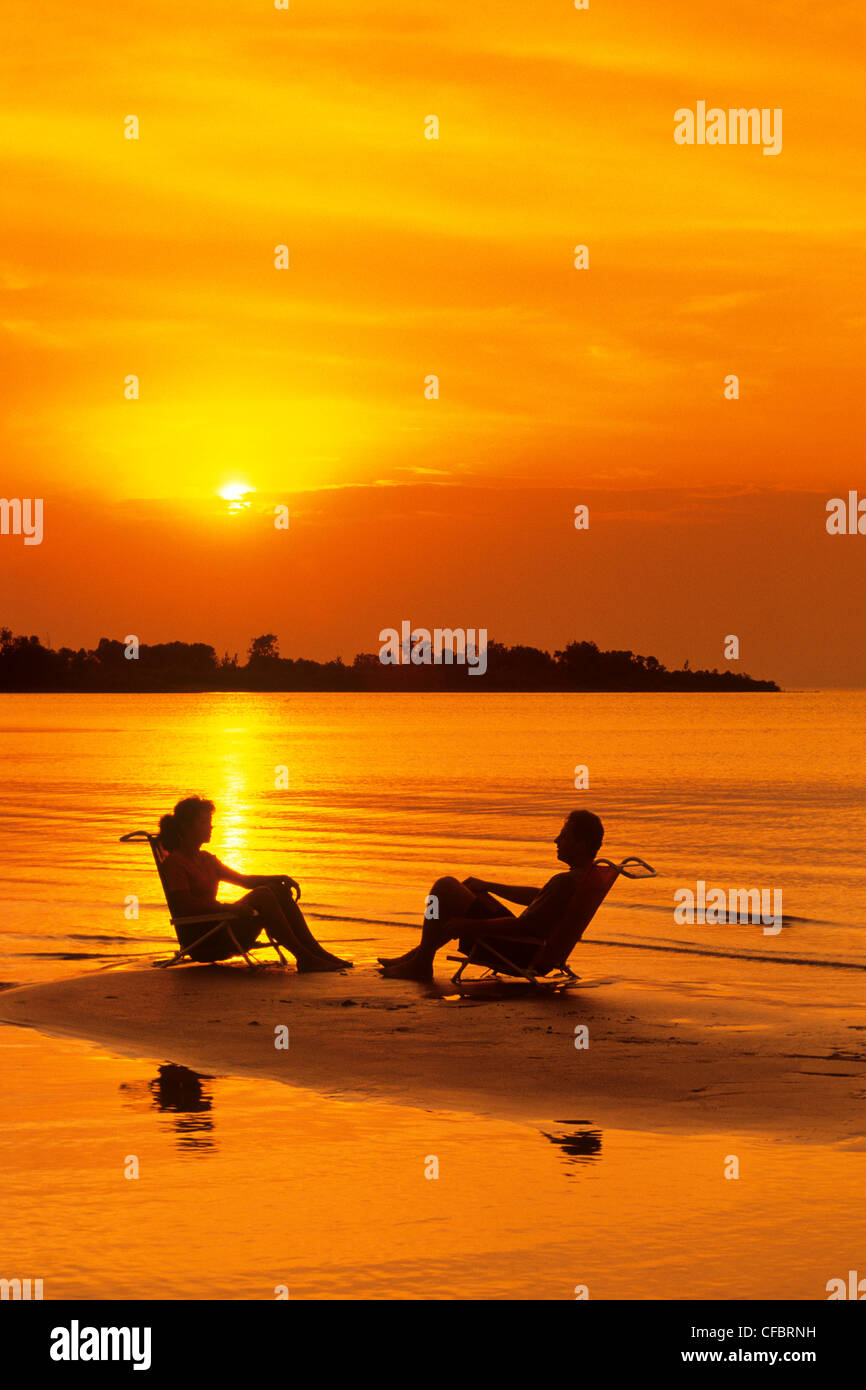 Couple on sandbar patricia beach hires stock photography and images
