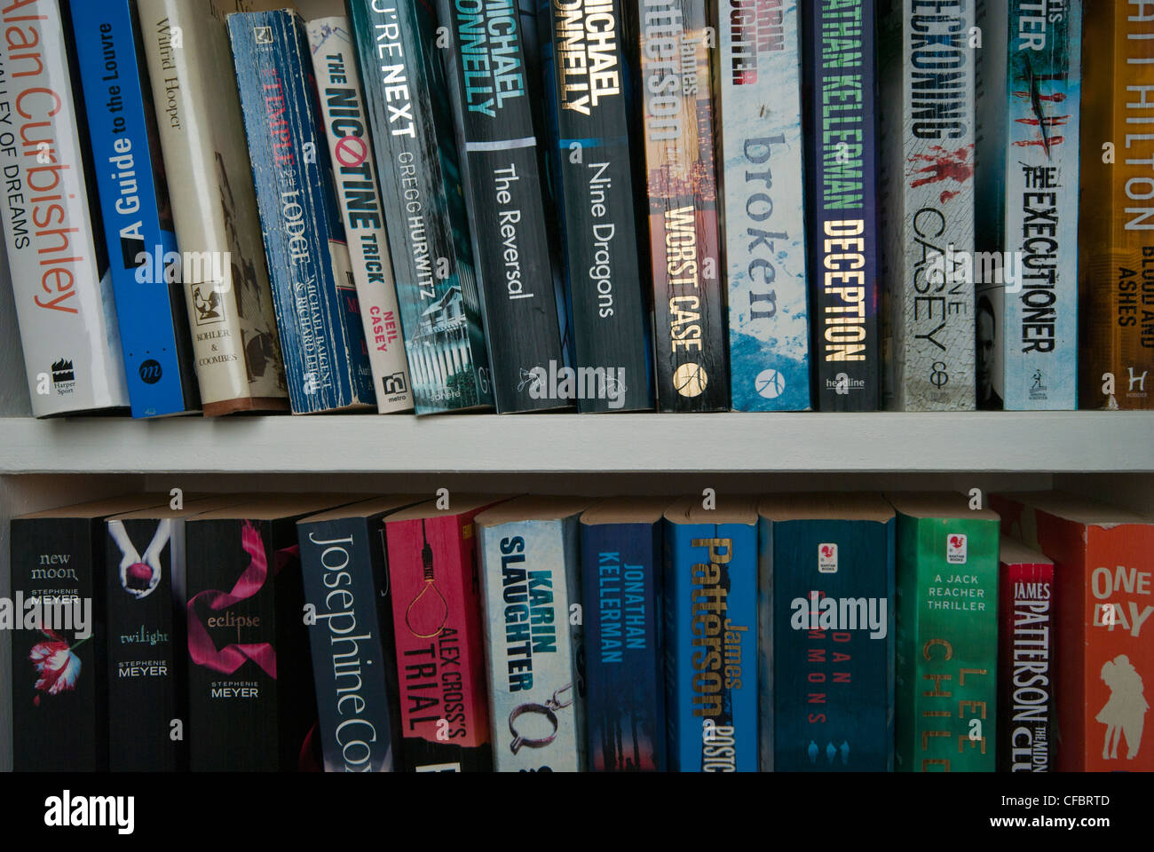 Paperback Books On A Bookshelf Stock Photo Alamy