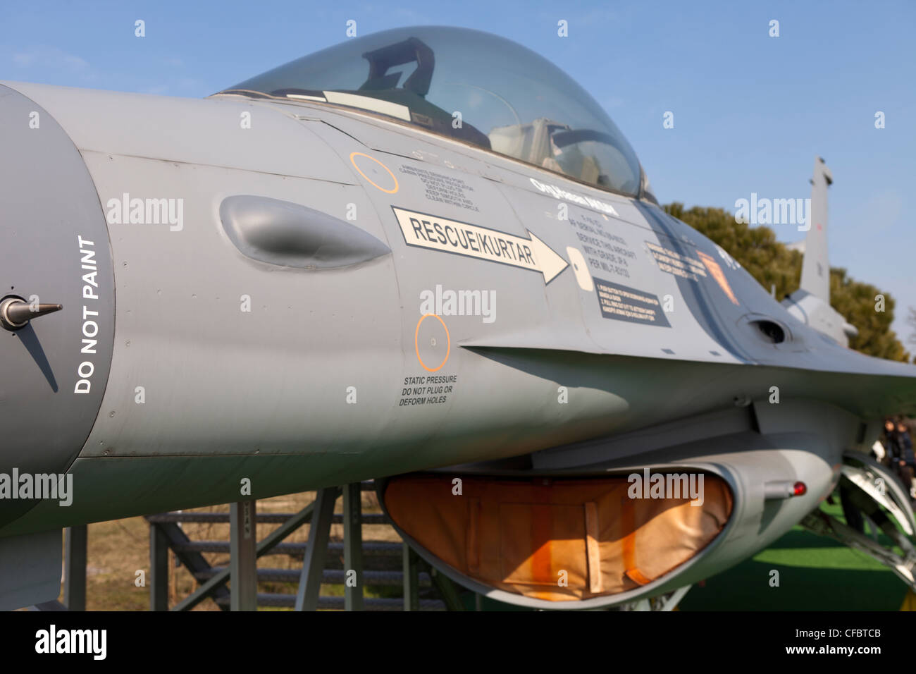 A view of jet fighter plane. Stock Photo