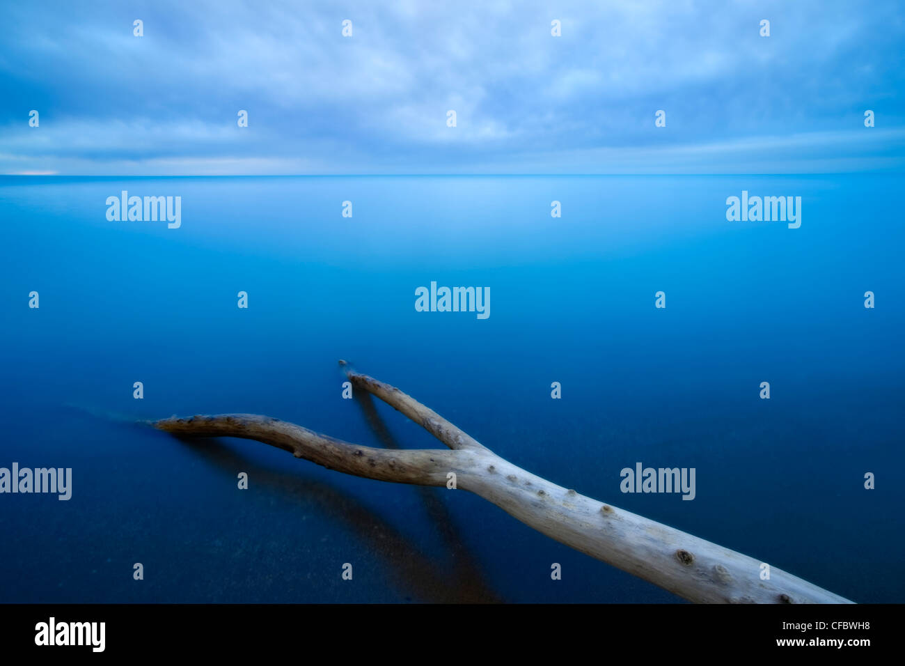 The shore of Lake Huron near Grand Bend on a cloudy evening, Ontario
