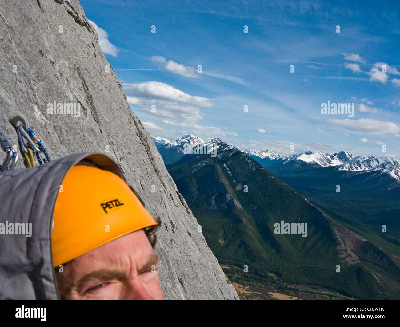 A man rock climbing, Banff National Park, Alberta, Canada Stock Photo Alamy