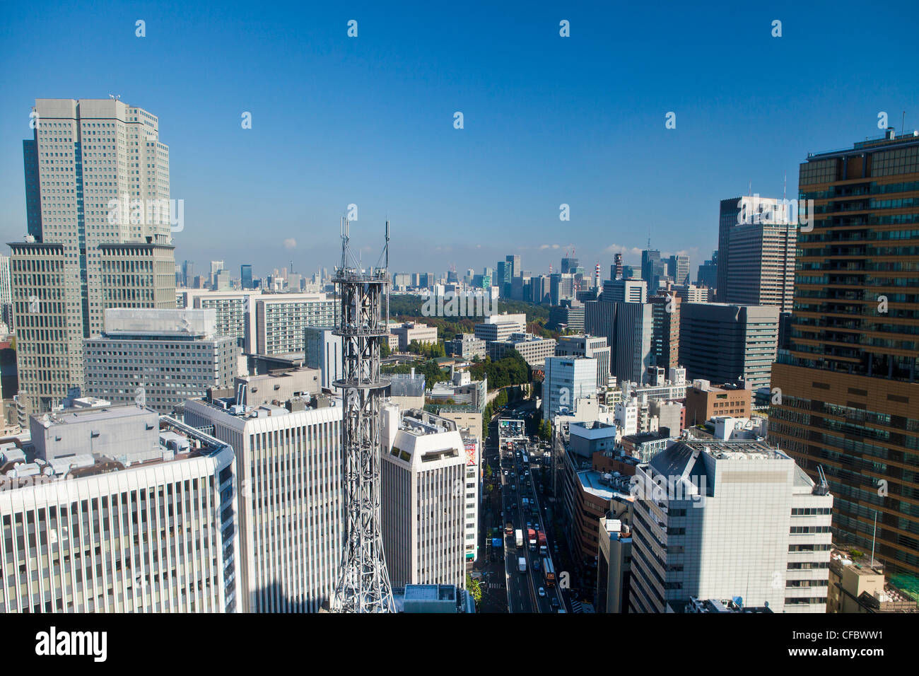 Japan, Asia, Tokyo, city, Skyline, Marunouchi, District, Akasaka, architecture, downtown, skyline, skyscrapers, tower Stock Photo