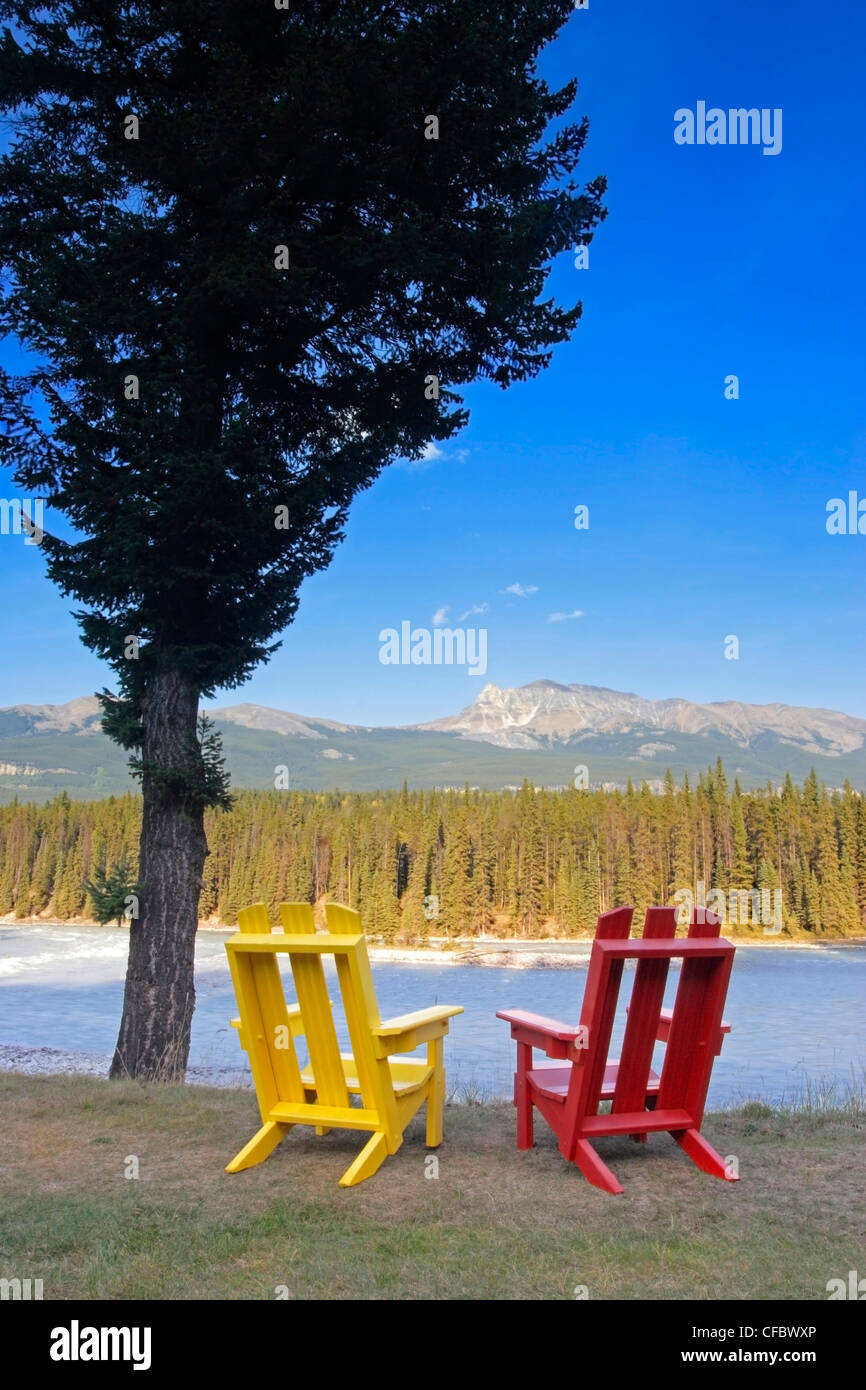 Deck chair at Jasper National Park, Alberta Canada Stock Photo Alamy