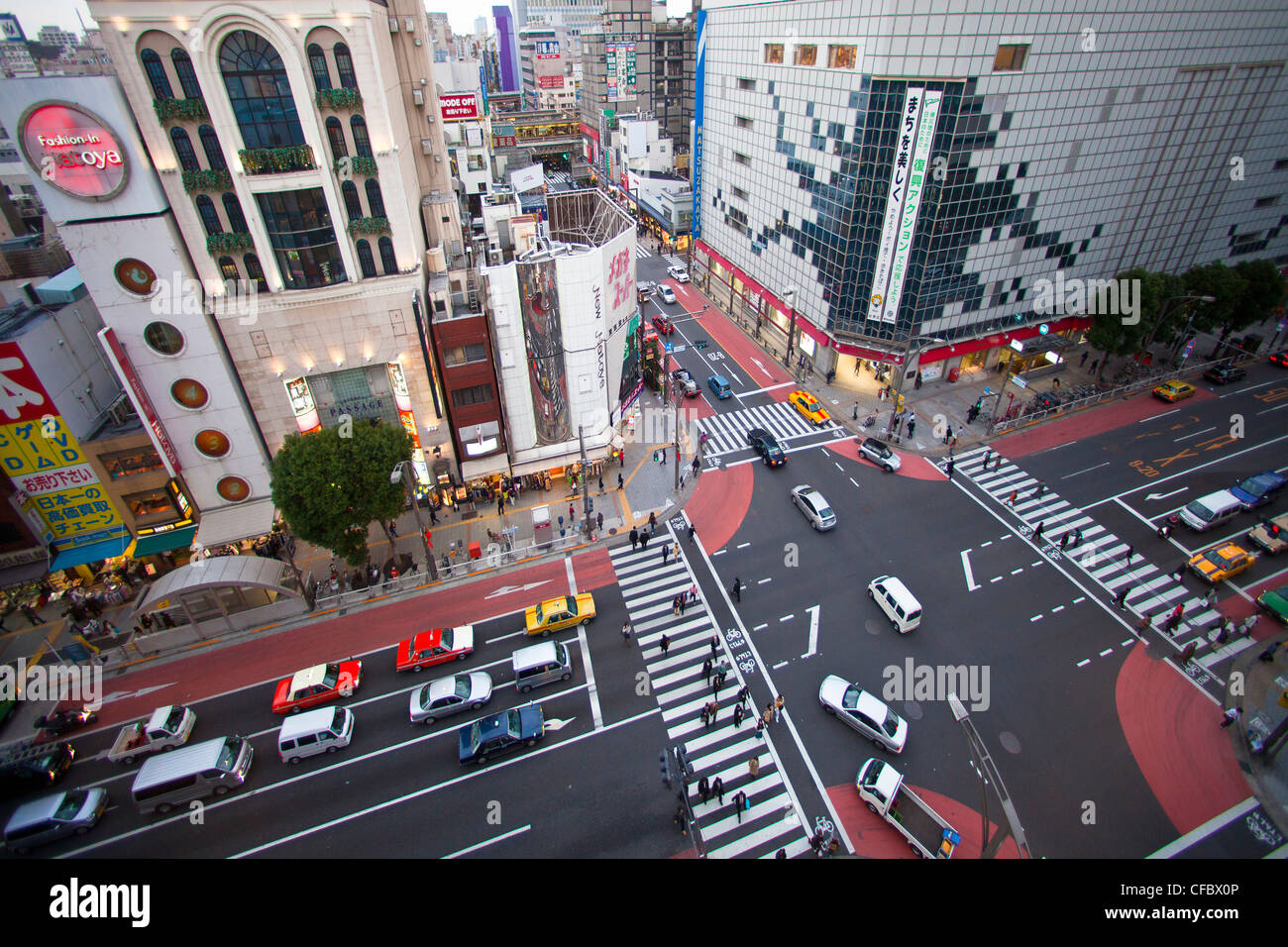 Japan, Asia, Tokyo, city, Ueno, District, Okachimachi, Area, bright, colourful, crossing, lights, modern, new, road, shopping, t Stock Photo
