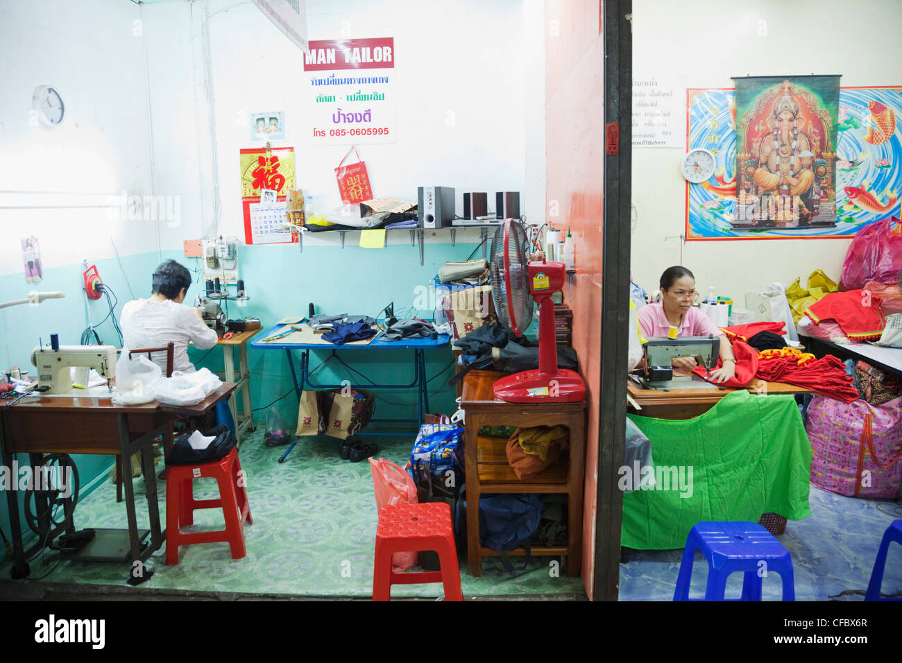 Thailand, Bangkok, Tailor Shops Stock Photo