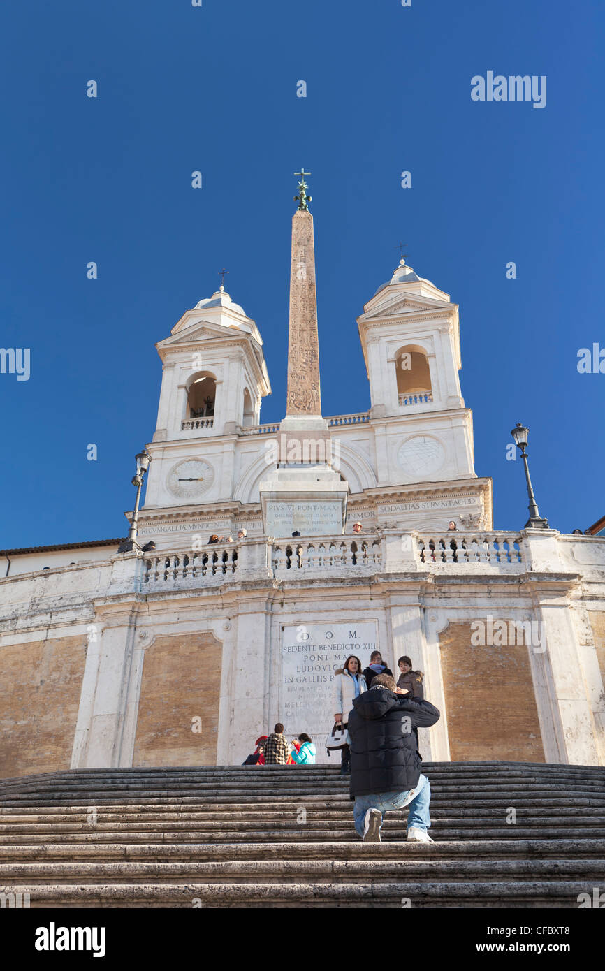 The church of the Santissima Trinita dei Monti, Rome, Italy Stock Photo ...