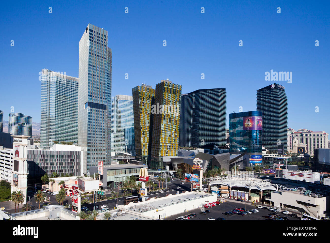 USA, United States, America, Nevada, Las Vegas, City, Strip, Avenue, architecture, lean, busy, casinos, center, colourful, famou Stock Photo