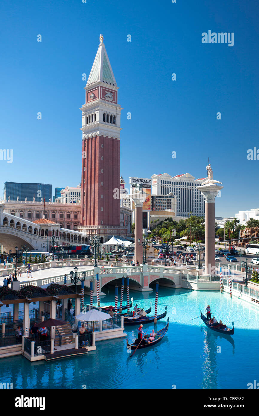 USA, United States, America, Nevada, Las Vegas, City, Venetian Hotel, architecture, artificial, casino, fantasy, gondola, gondol Stock Photo