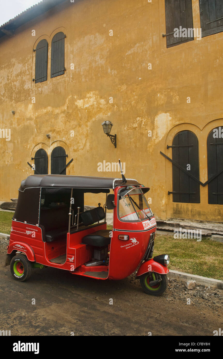 tuk tuk and the old architecture in the UNESCO World Heritage Site of Galle, Sri Lanka Stock Photo