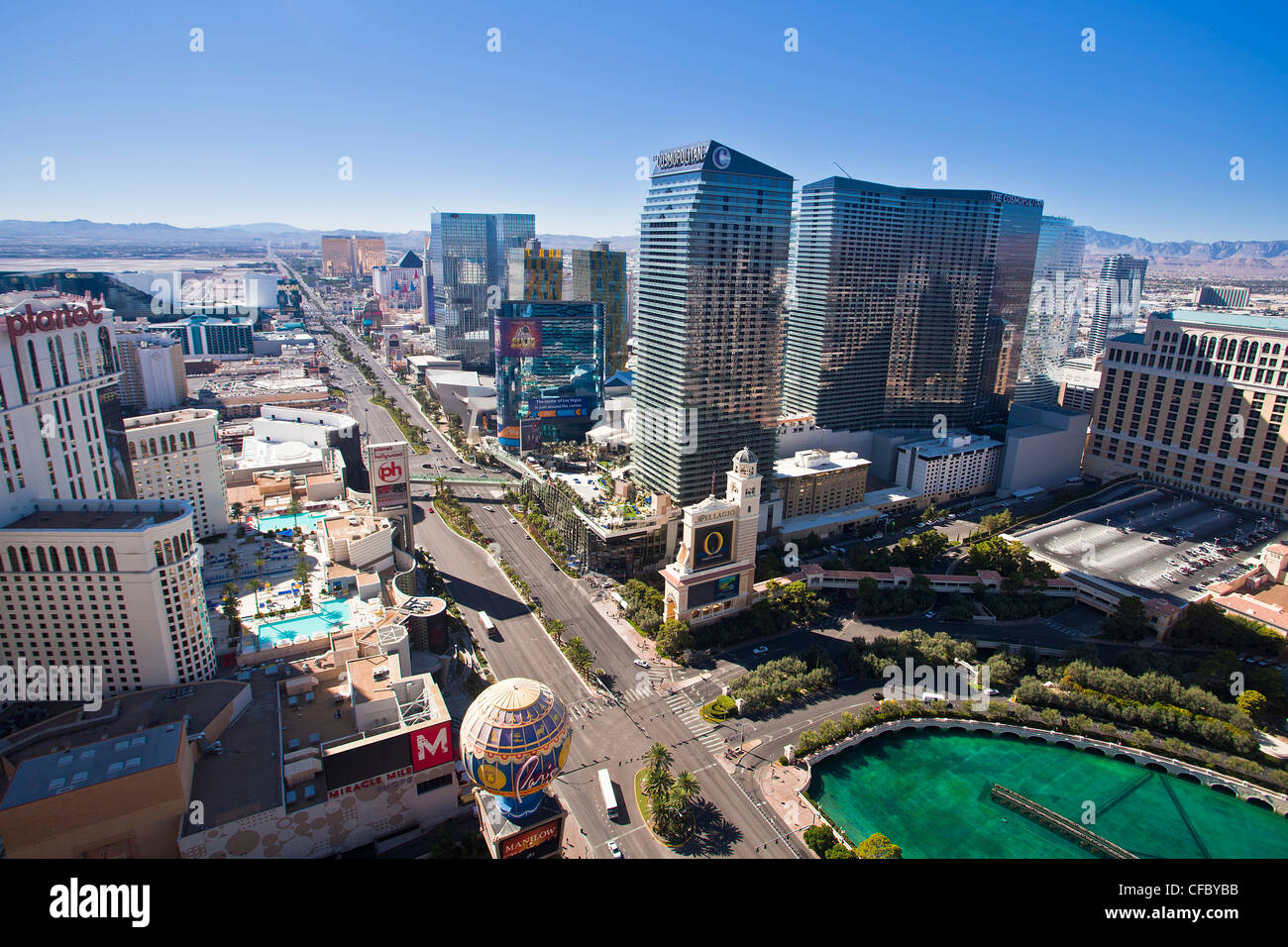 USA, United States, America, Nevada, Las Vegas, City, Strip, Avenue, casinos, center, long, modern, new, road, skyscrapers, skyl Stock Photo