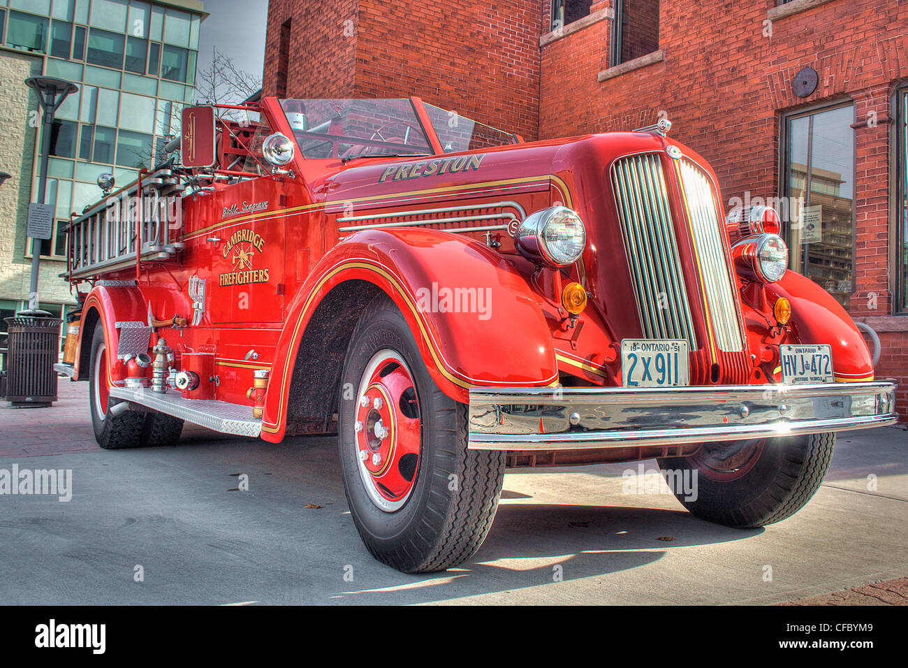 Vintage fire truck, Cambridge, Preston area, Ontario, Canada Stock Photo -  Alamy