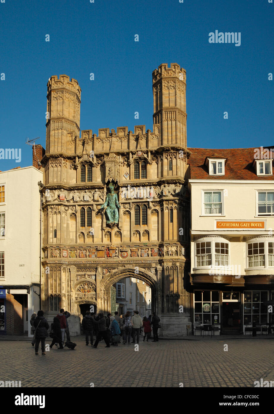 Canterbury Cathedral entrance gate. Stock Photo