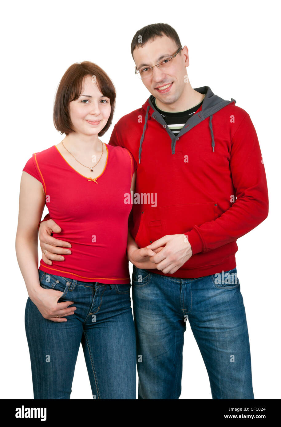 Portrait of couple in love isolated on white background Stock Photo - Alamy