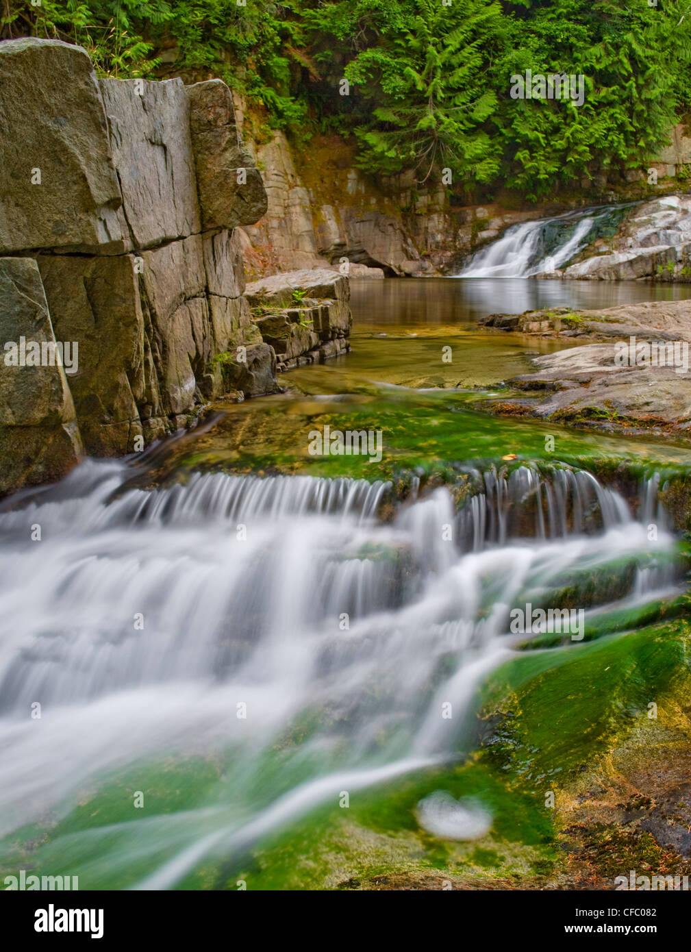 Upper Eagle Falls near Powell River on the beautiful Sunshine Coast of