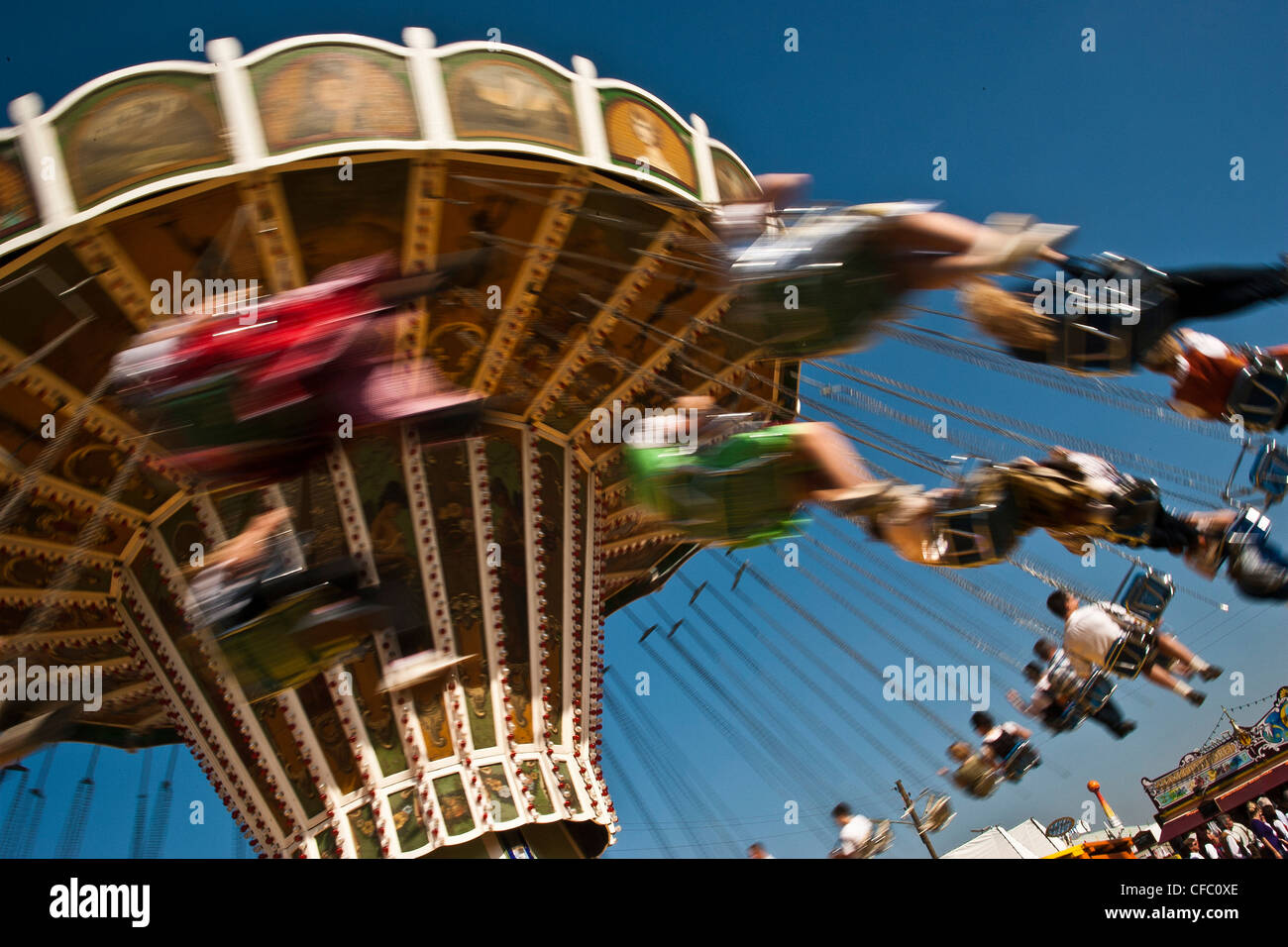 Old Wiesn, Bavaria, Germany, Europe, beer festival, October, tradition, party, festival, joy, speed, swiftness, carousel, chain Stock Photo