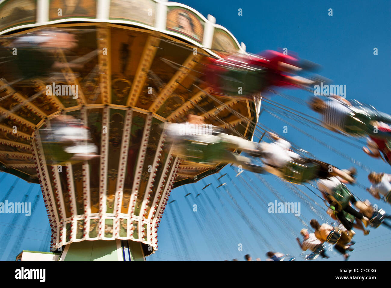 Old Wiesn, Bavaria, Germany, Europe, beer festival, October, tradition, party, festival, joy, speed, swiftness, carousel, chain Stock Photo