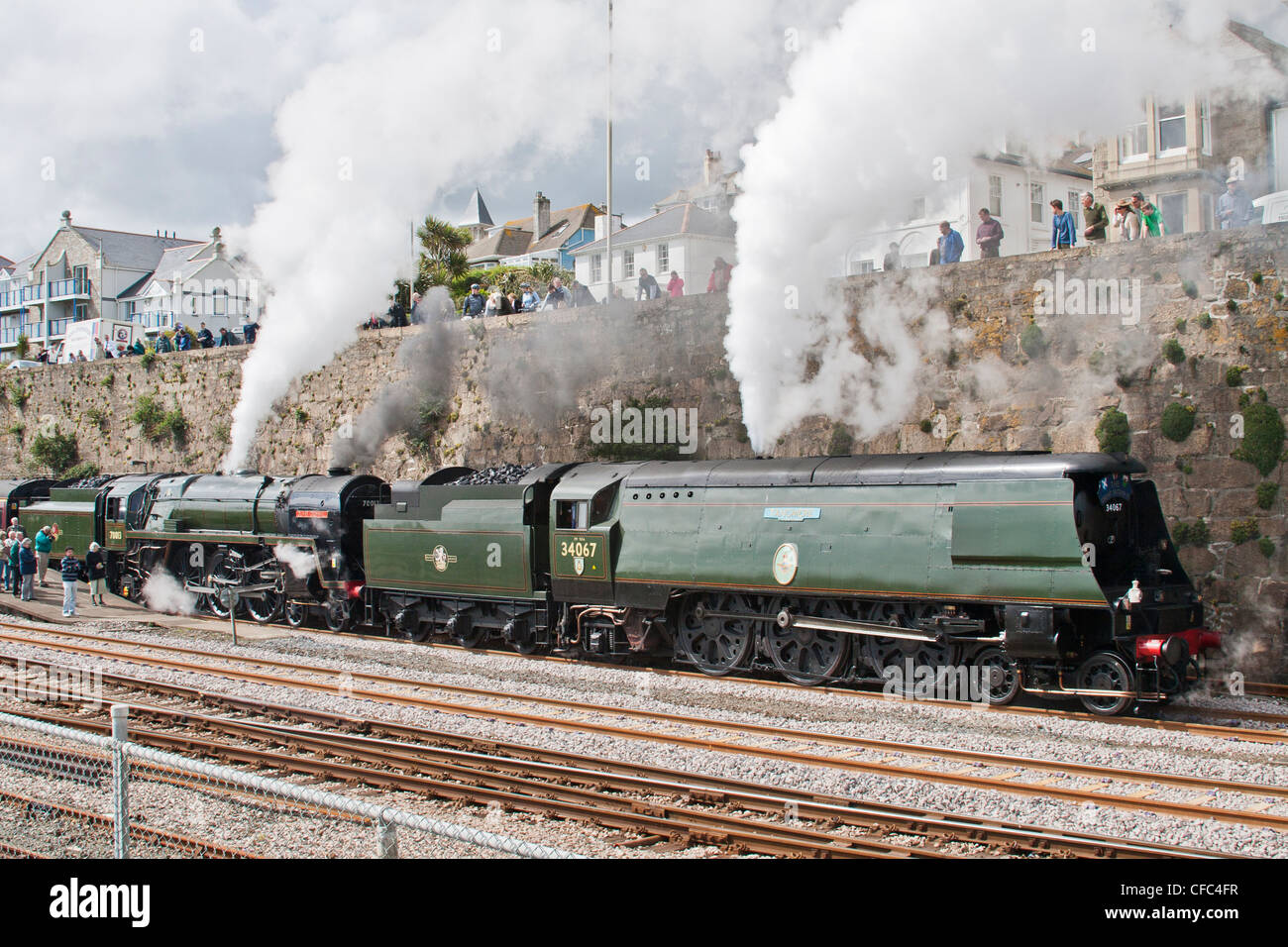 Steam at Penzance Station Double header ,West Country Class