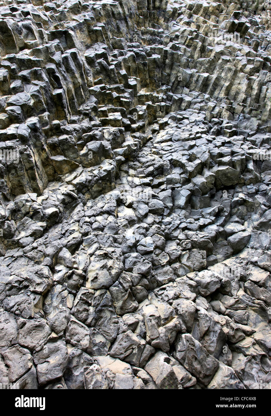 Volcanic basalt columns in Wells Gray Park in Briitish Columbia Canada ...