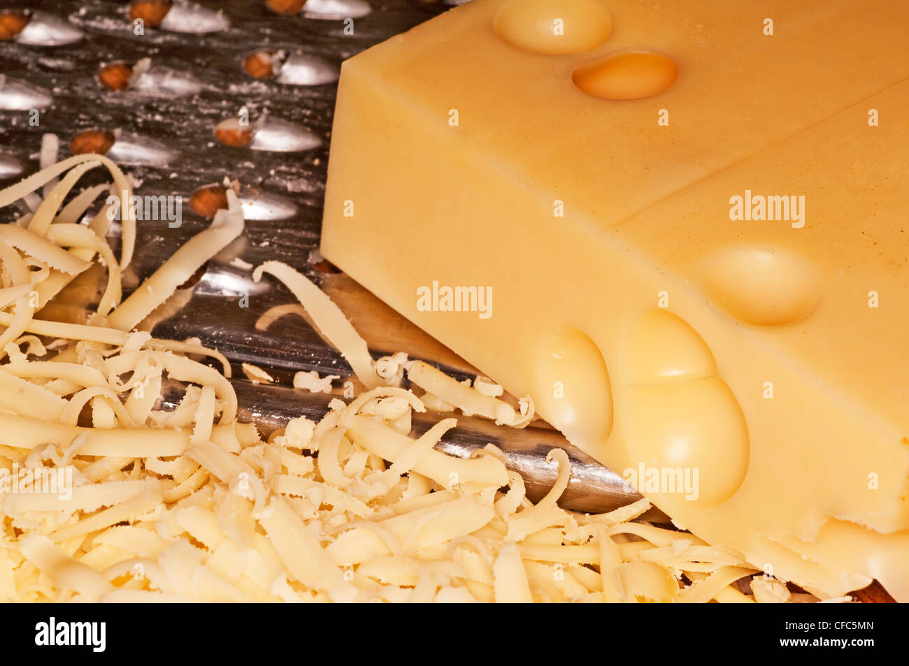 Emmentaler cheese grated Stock Photo Alamy