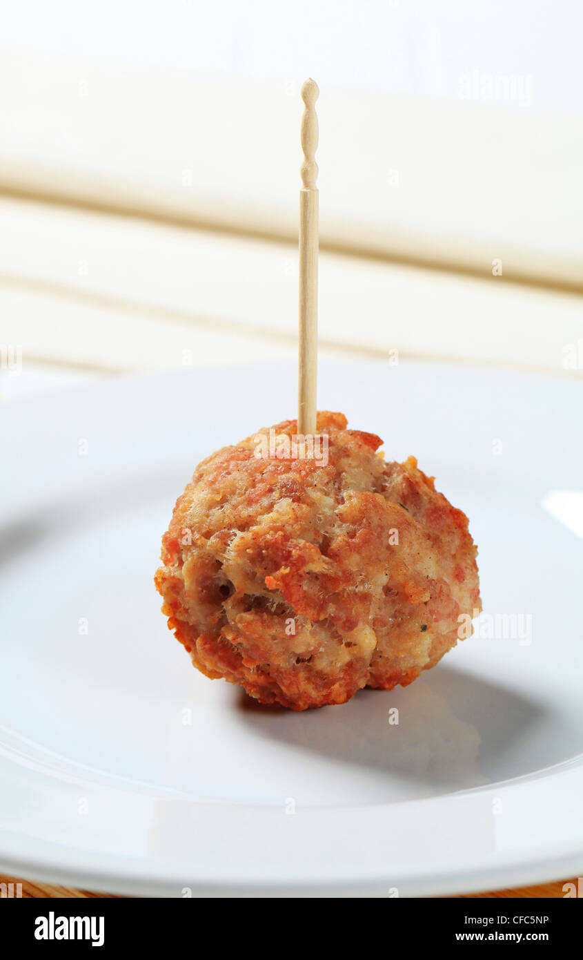 Meat ball on a stick Stock Photo