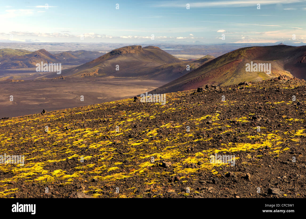 View from the Flanks of Hekla Volcano, Iceland Stock Photo