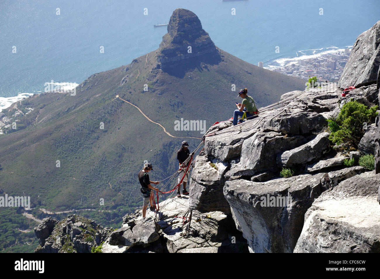 Abseiling Table Mountain Stock Photo