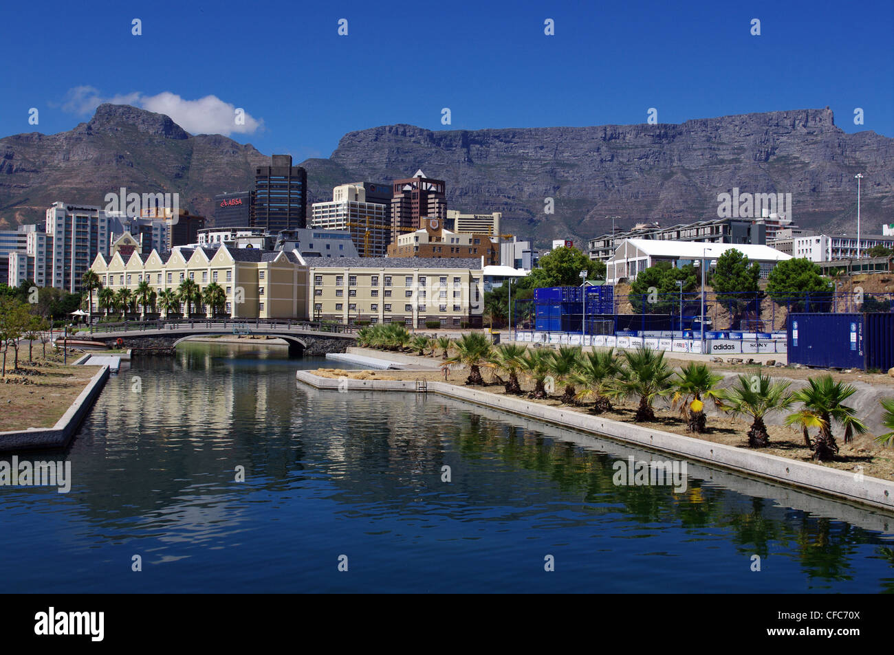 Cape Town Foreshore - the city's financial district with the Table Mountain in the background Stock Photo
