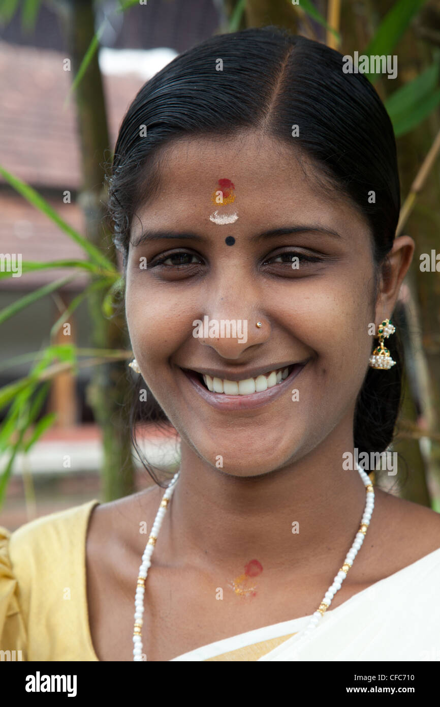 Portrait shot of woman in Kerala Stock Photo - Alamy