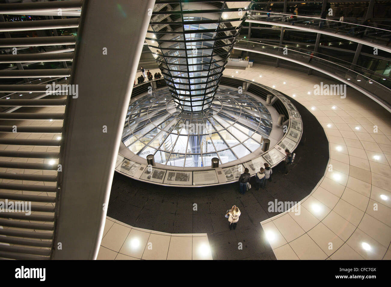 Inside the Reichstag Dome at night, Berlin Mitte, Berlin, Germany, Europe Stock Photo