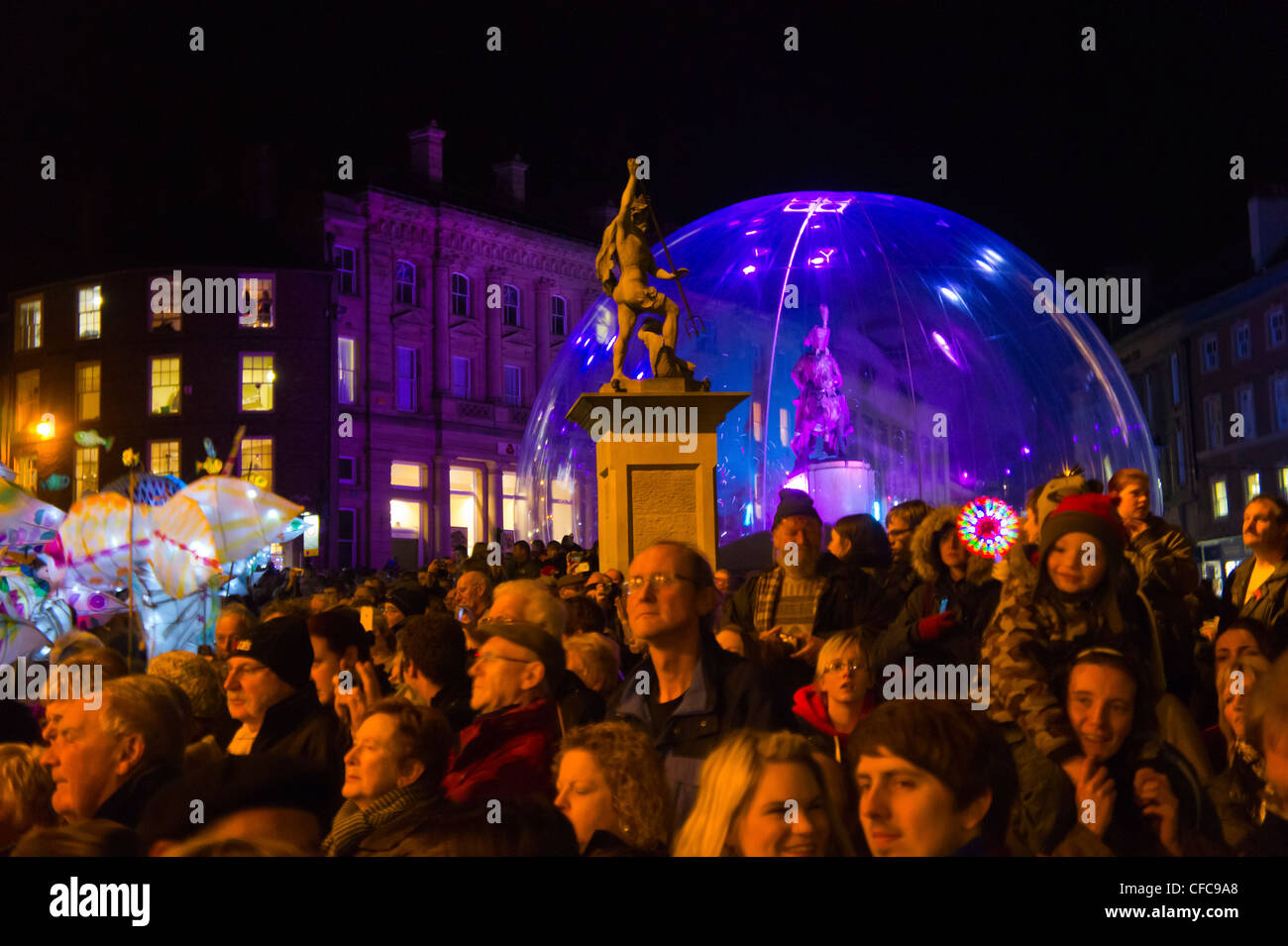 Durham Lumiere Festival, Market Place, County Durham, England Stock