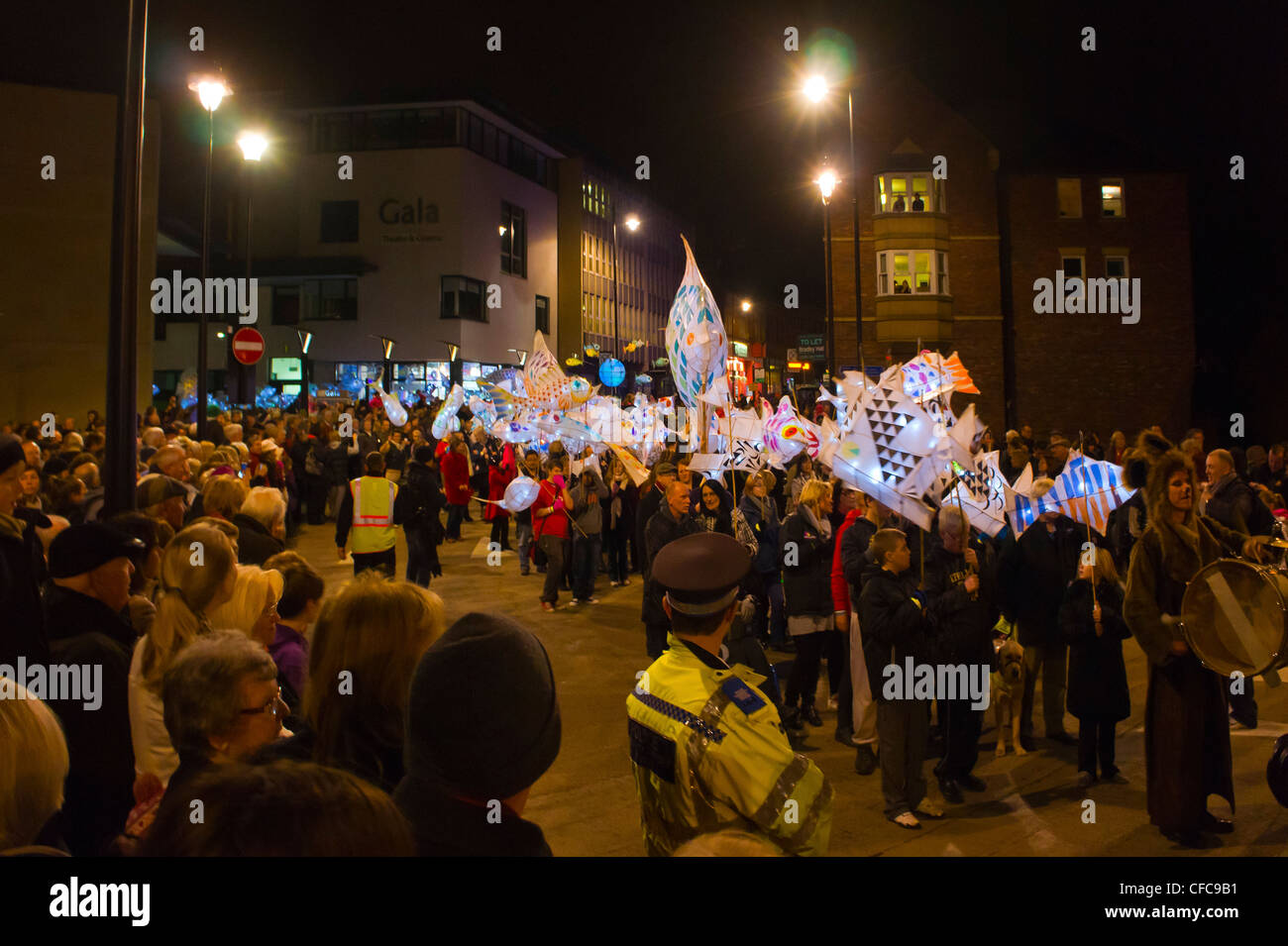 Durham Lumiere Festival, Market Place, County Durham, England Stock