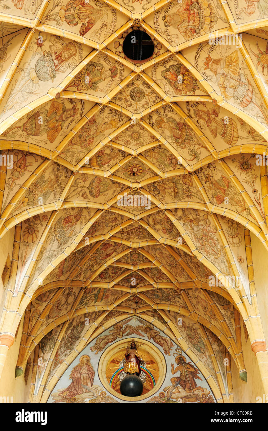 Arched roof of late gothic church Maria Saal, Maria Saal, Carinthia, Austria, Europe Stock Photo