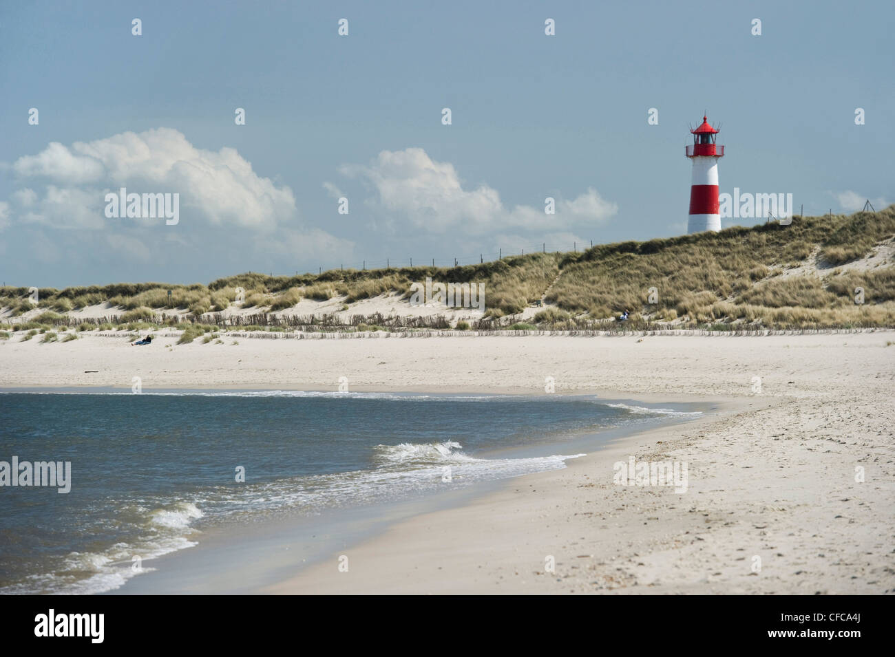 List-Ost lighthouse, Ellenbogen, List, Sylt, Schleswig-Holstein, Germany Stock Photo