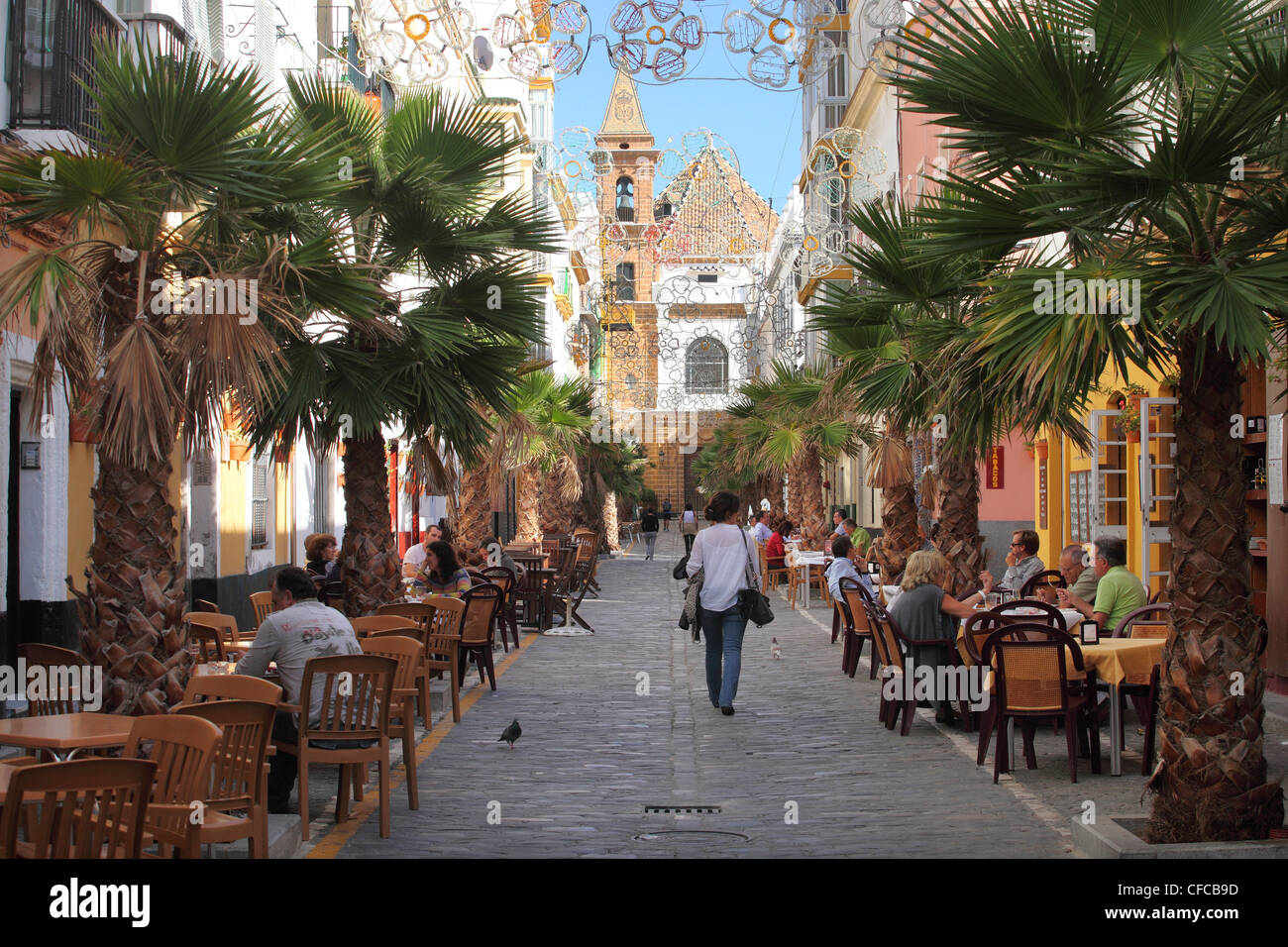 Alley in the old town of Cadiz, Cadiz, province Cadiz, Andalusia, Spain Stock Photo
