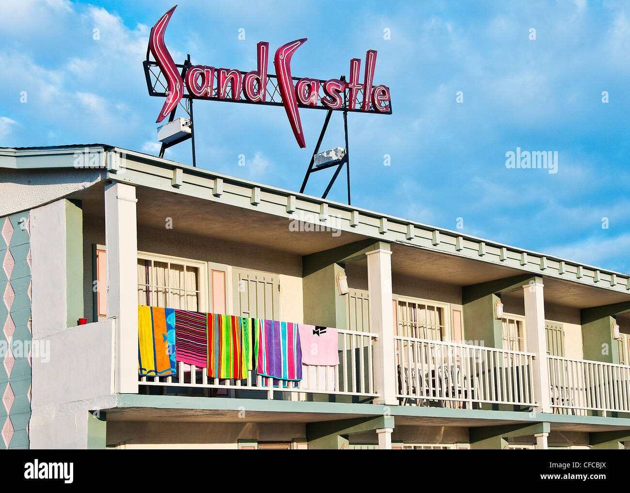 Sand Castle Motel, Wildwood, New Jersey, NJ Stock Photo