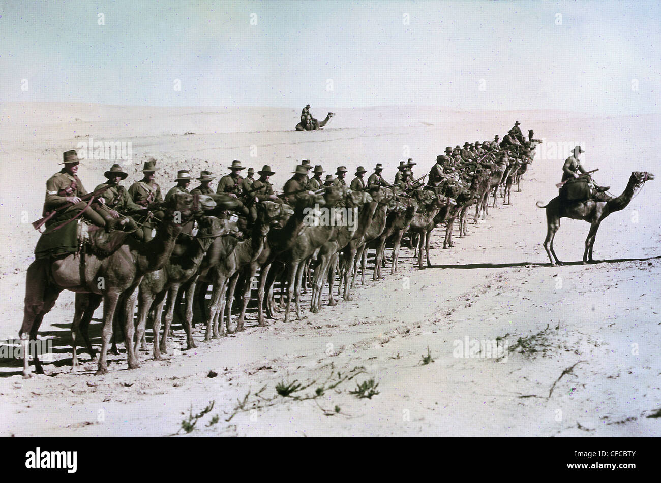 Australian, Imperial, Camel Corps, Rafa, Ottoman Empire, Middle East, World War I, War, World War, Europe, 1914-1918, Egypt, 191 Stock Photo