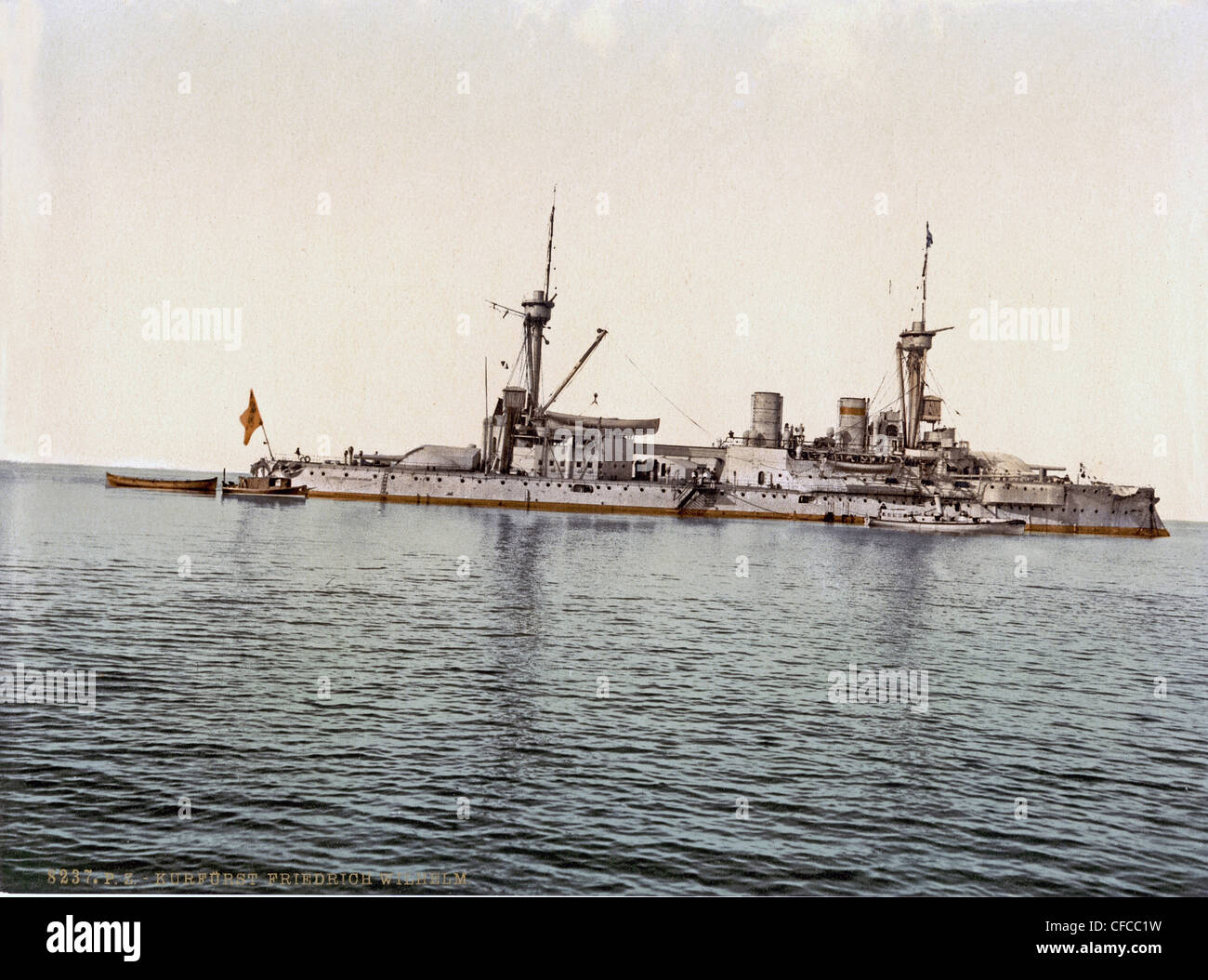 battleship, SMS, Kurfürst, Friedrich Wilhelm, German, Imperial Navy, sea, World War I, War, World War, Europe, 1914-1918, 1910, Stock Photo