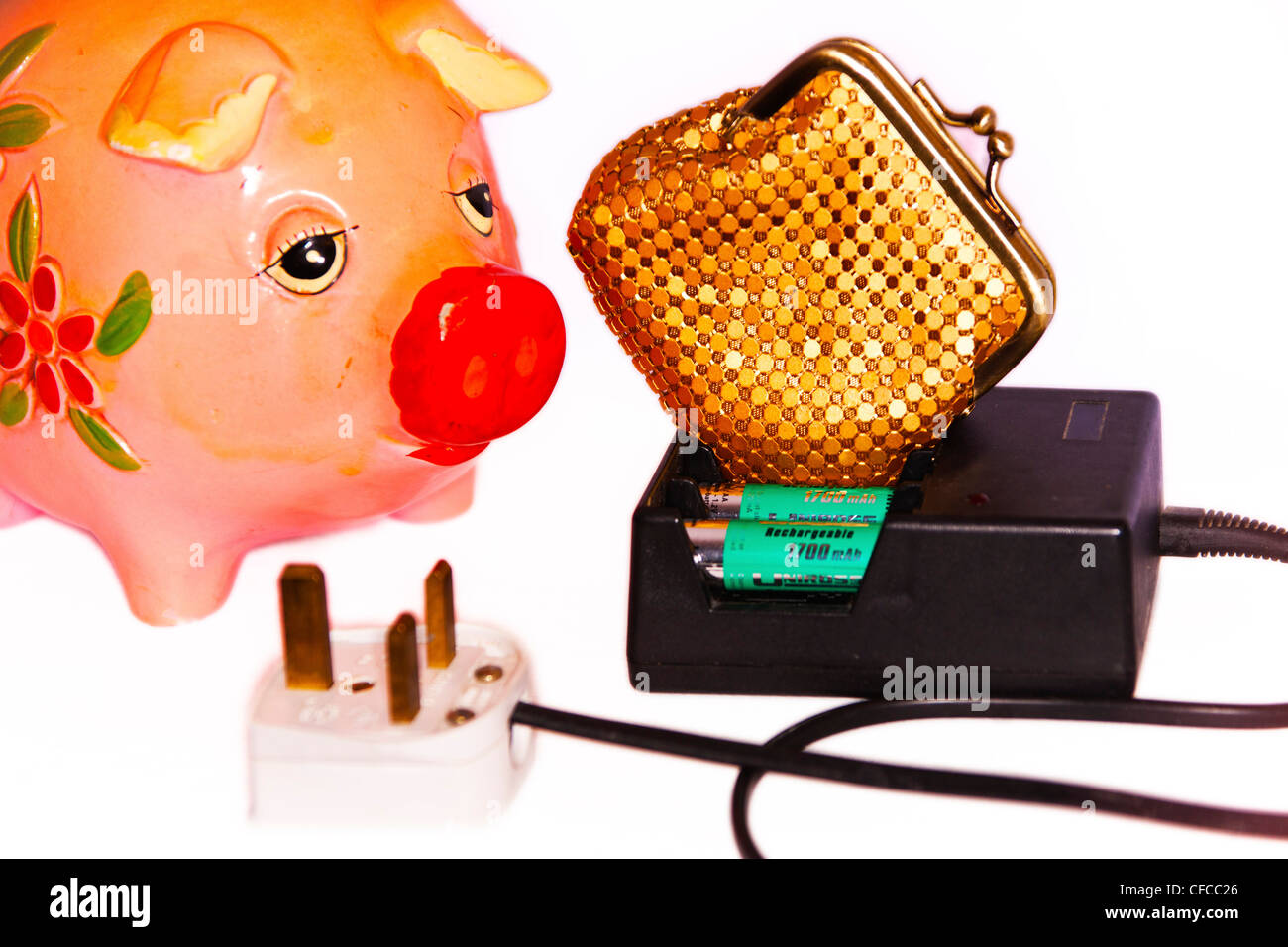 Financial concept,money, charging purse Stock Photo