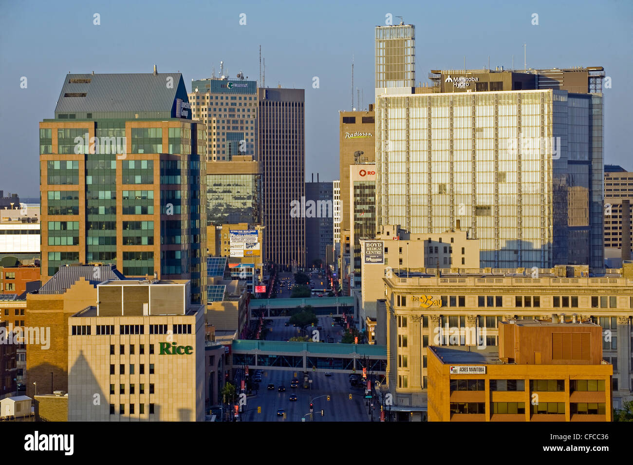 Portage Avenue looking east towards the downtown area, Winnipeg