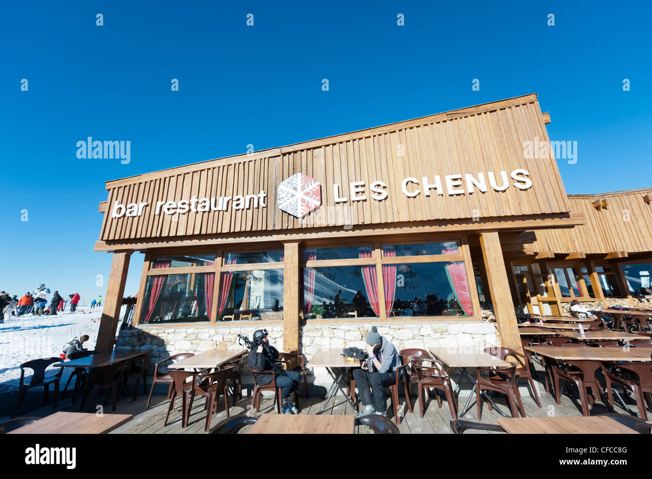The Ineos Club House in the ski resort of Courchevel in the French Alps.  INEOS Stock Photo - Alamy