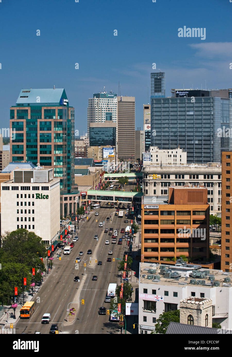 Portage Avenue looking east towards the downtown area, Winnipeg