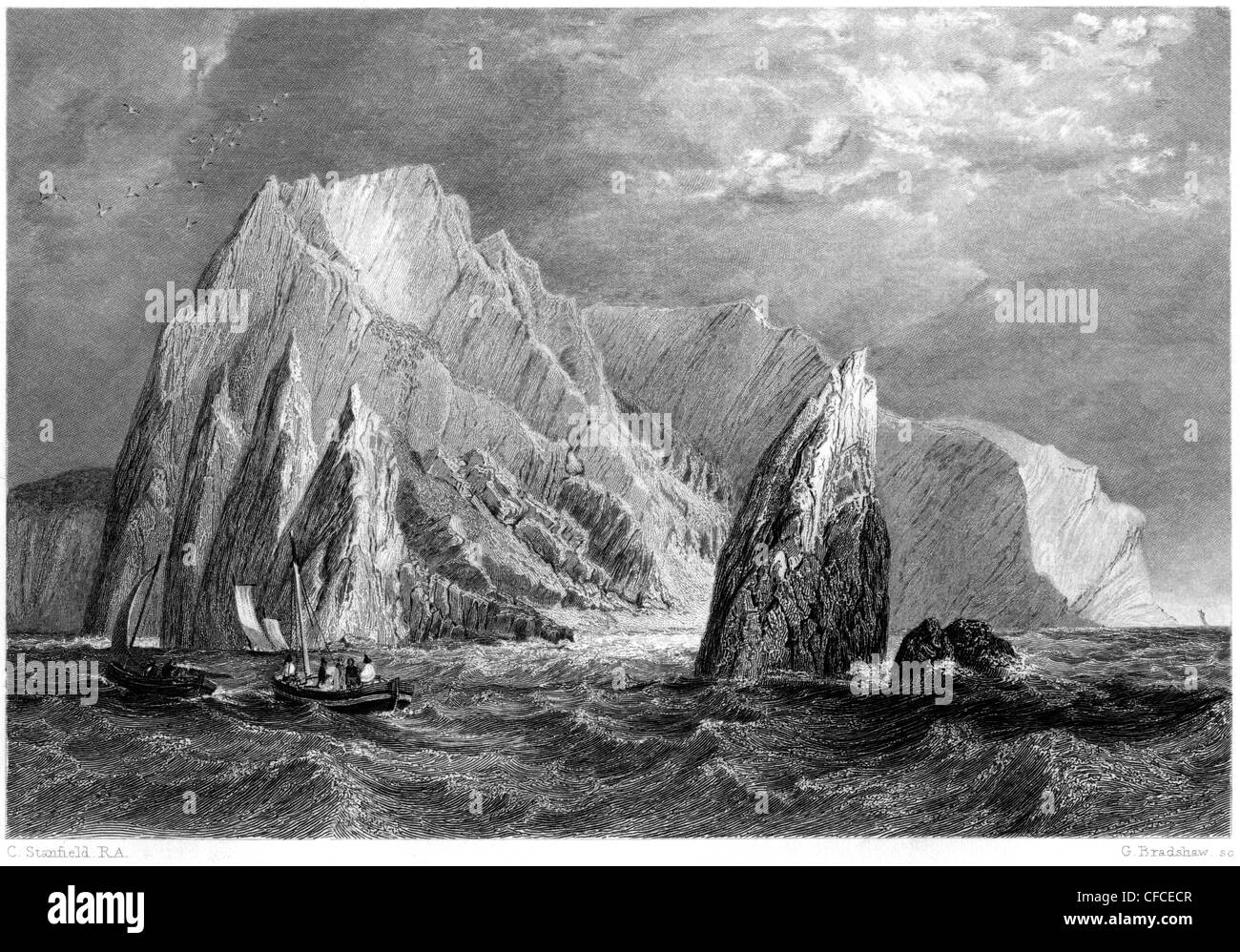 An engraving entitled ' The Needles ' scanned at high resolution from a book published in 1847 Stock Photo