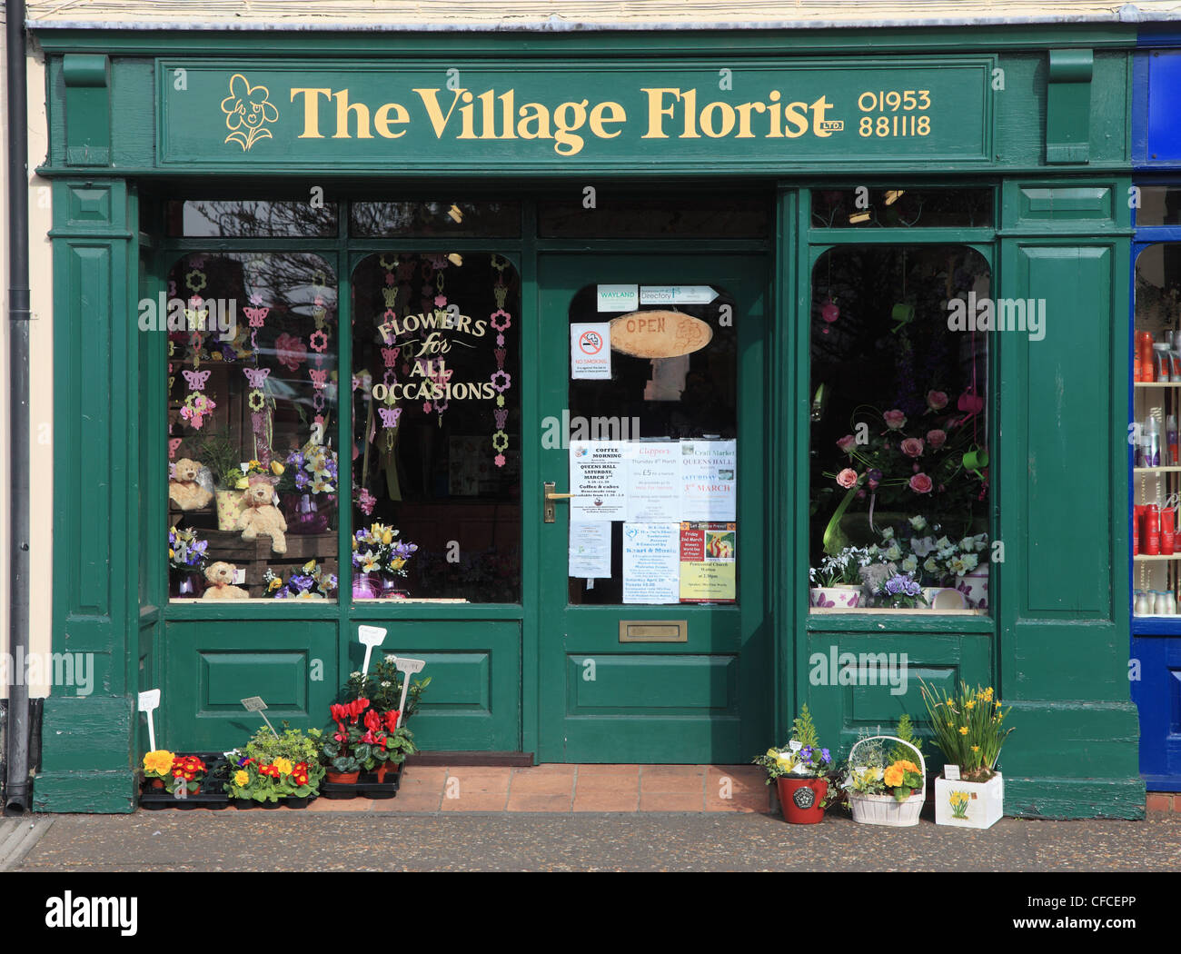 Traditional village florists shop Watton Norfolk England UK Stock Photo