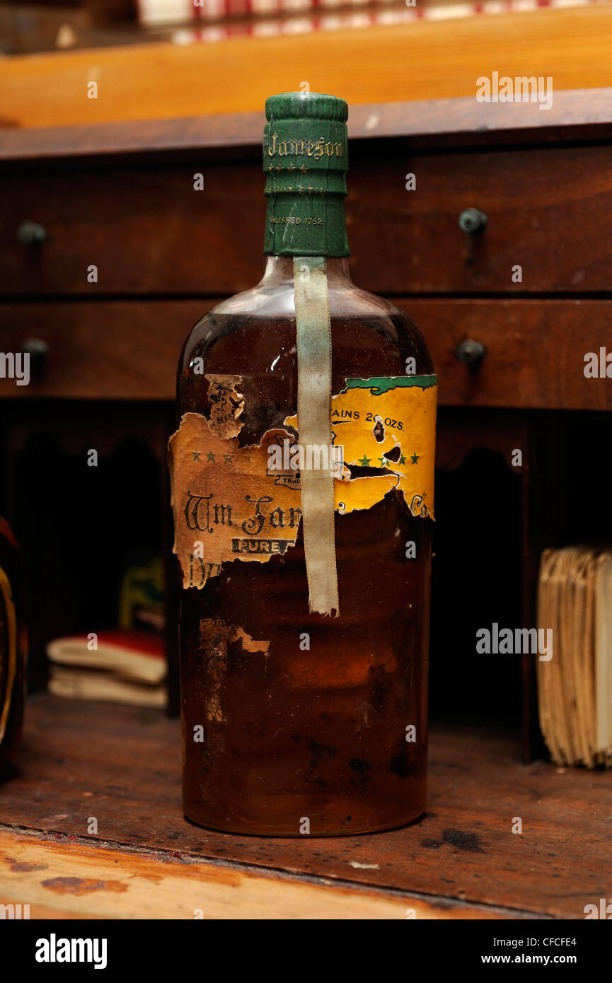 A bottle of whisky from the SS Politician, the ship that sank inspiring the film Whisky Galore. Stock Photo