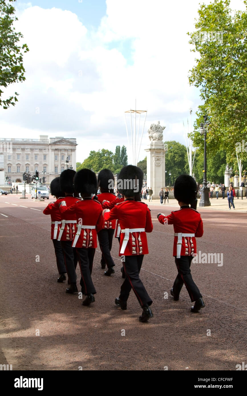 Changing of the guards at Buckingham Palace, London Stock Photo