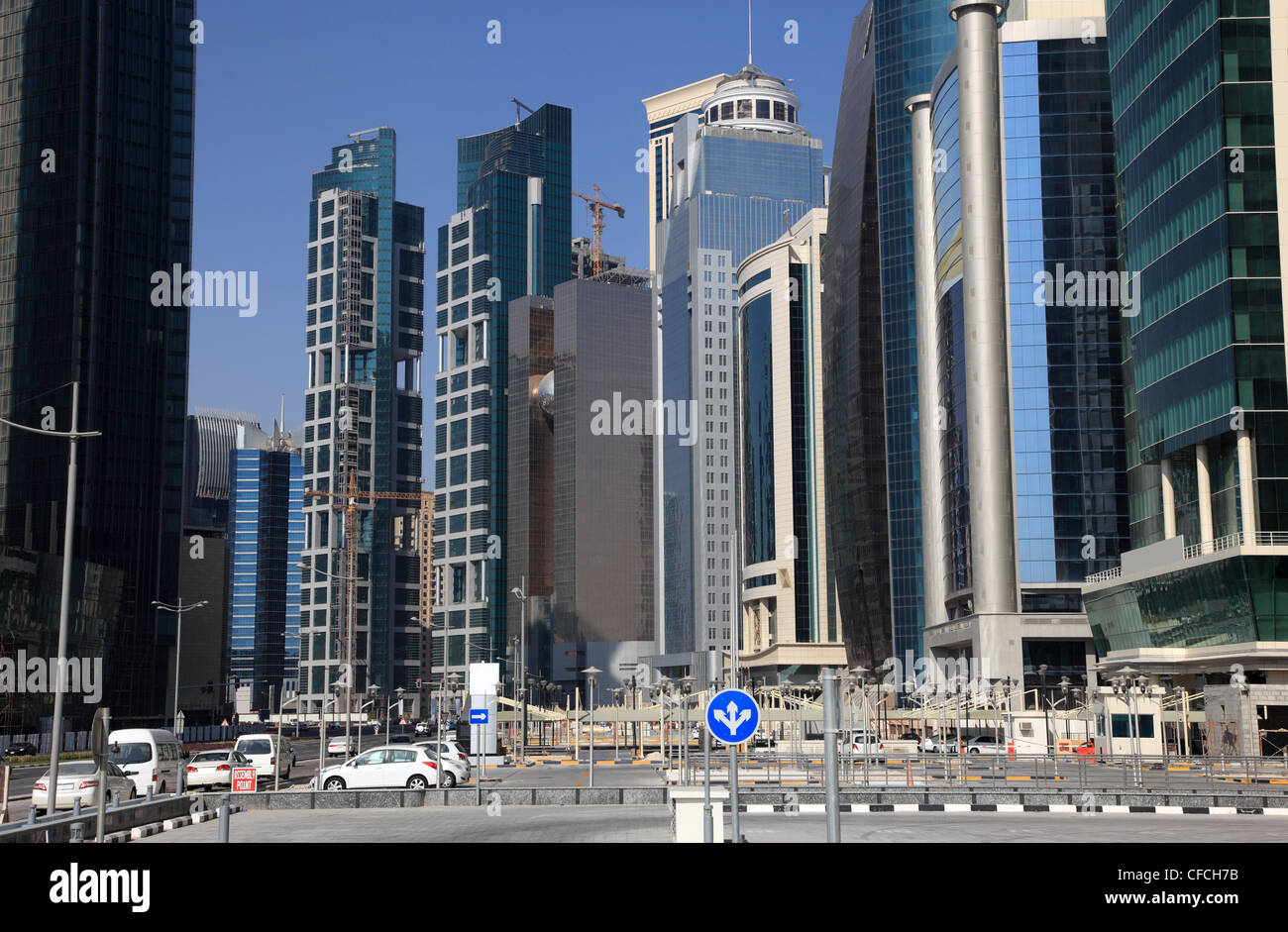 Doha downtown district West Bay, Qatar Stock Photo