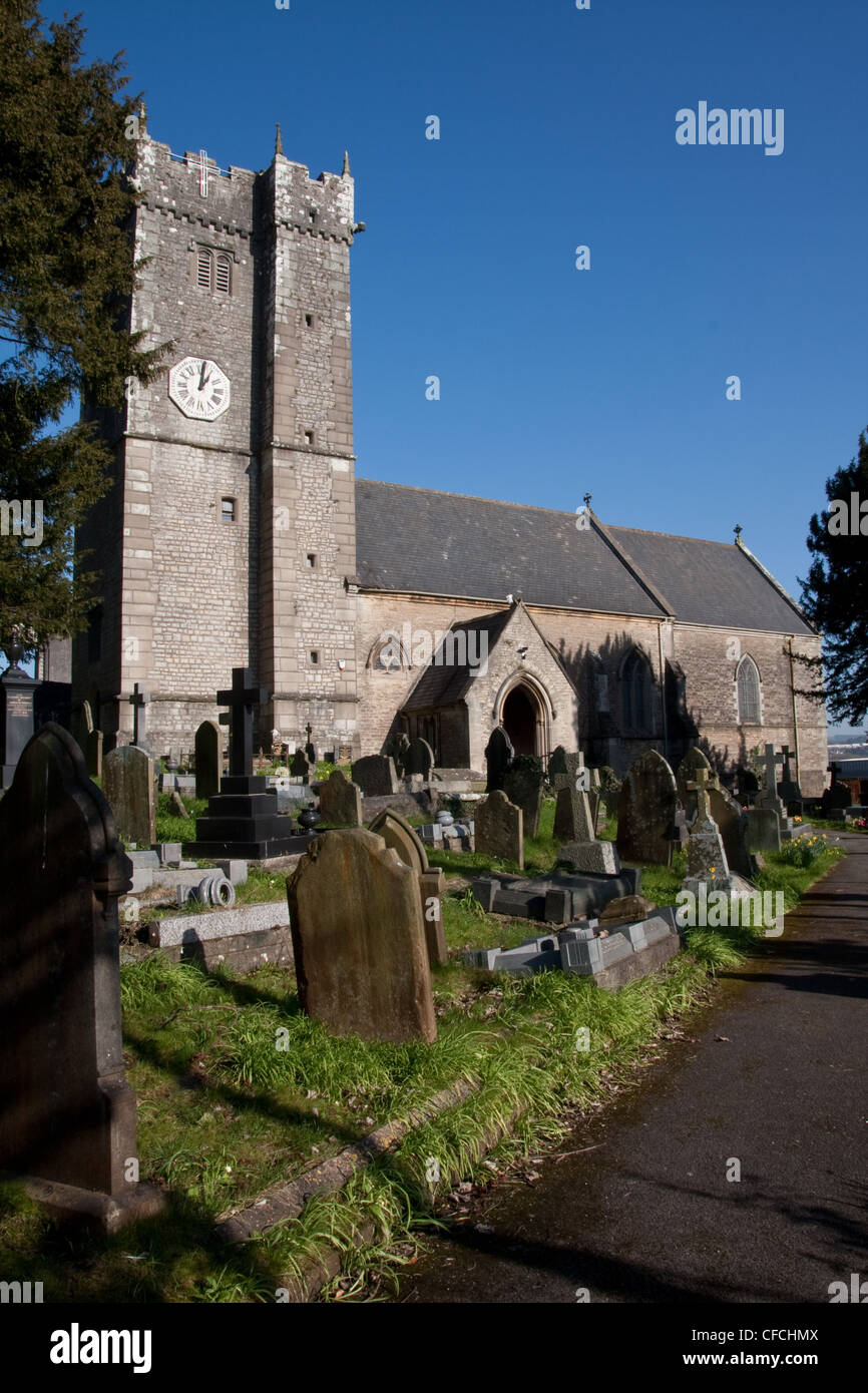 ST ILLTYD'S church parish of Newcastle, Bridgend Stock Photo